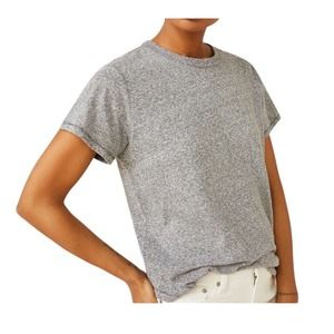 Free Assembly Women's Ringer Tee Shirt with Short Sleeves Gray 2XL